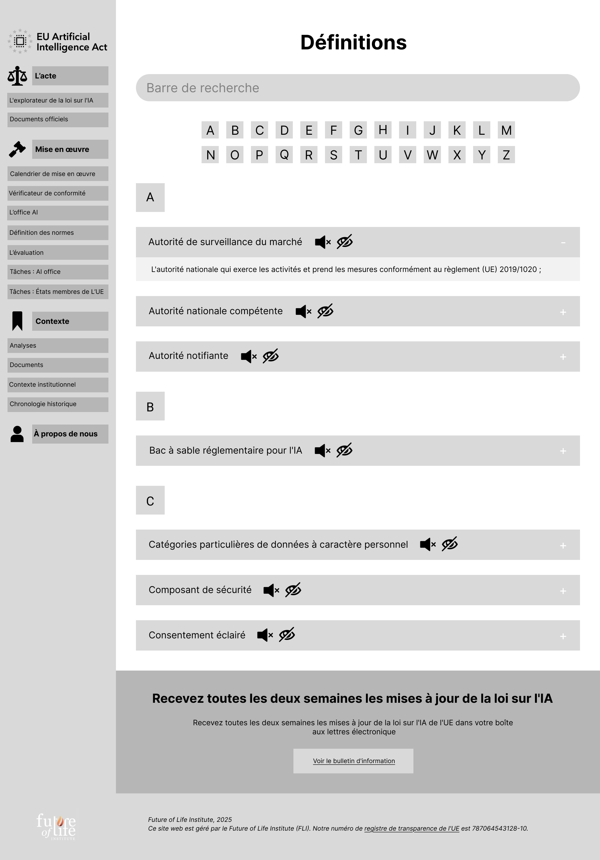 Wireframe page définitions